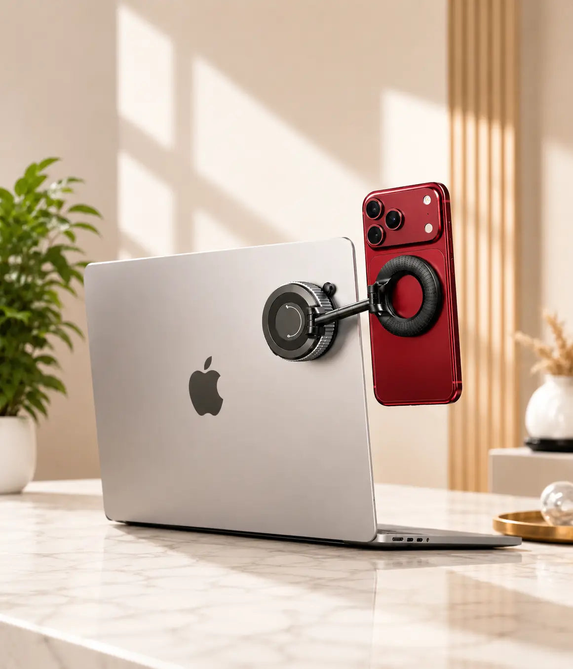 Magnetic phone mounts and stands