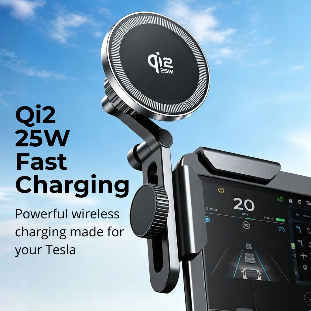Tesla MagSafe Qi2 25W Charger and Holder for iPhone 18 Pro Max
