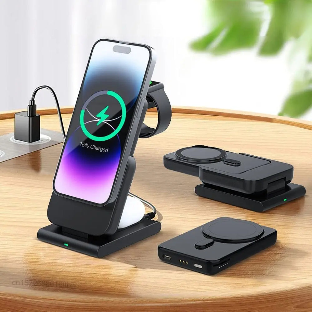 3 in 1 Power Bank Charging Station 5,000 mAh Detachable Power Bank Evolved Chargers