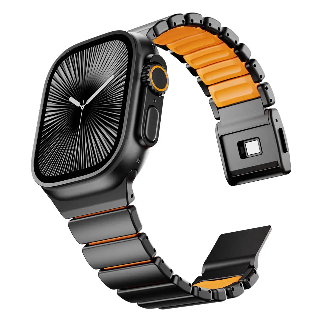 black titanium apple watch band cosmic orange #color_Black Titanium Cosmic Orange
