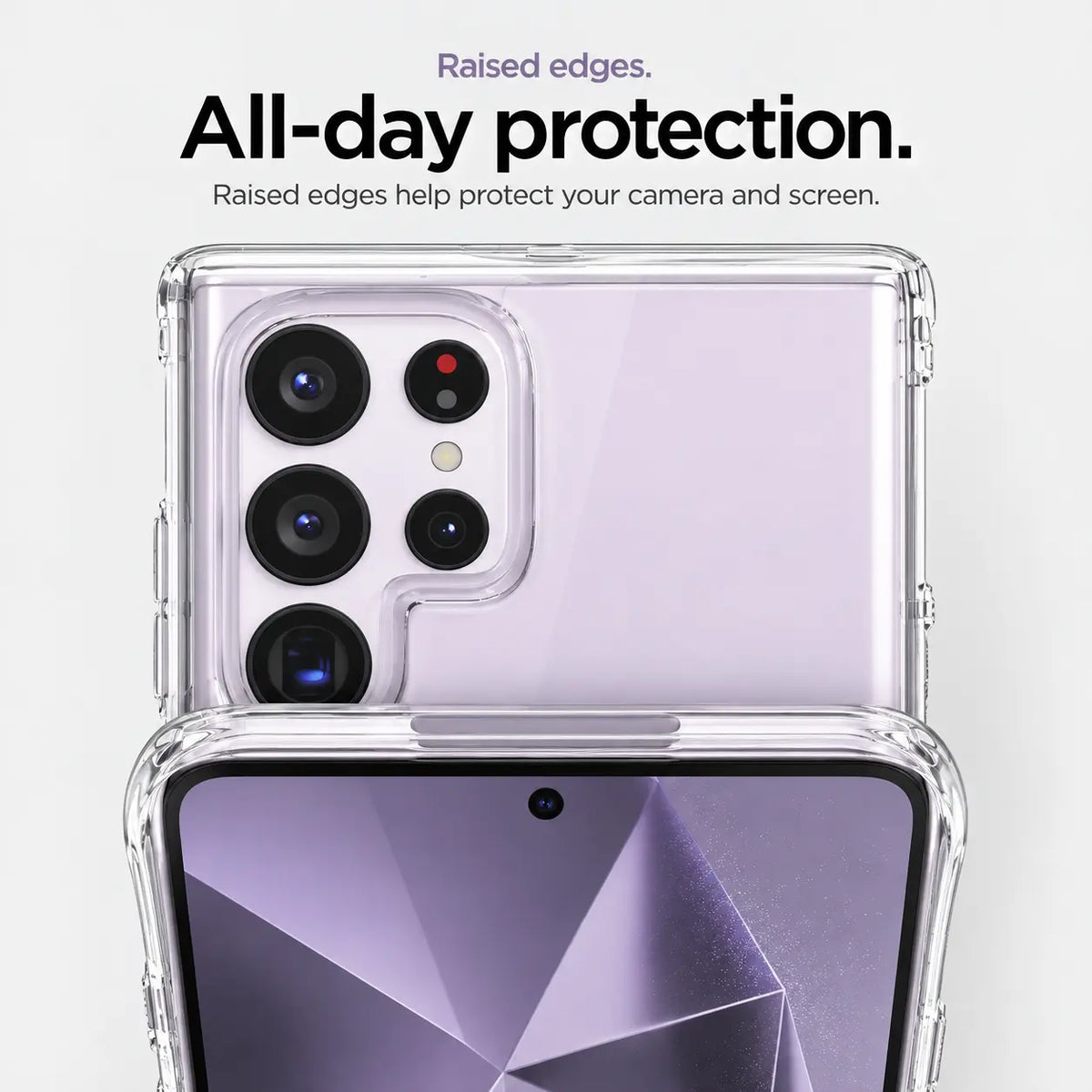 Clear magnetic phone case showing its fit and camera openings. #Samsung Model_Samsung S23 Ultra