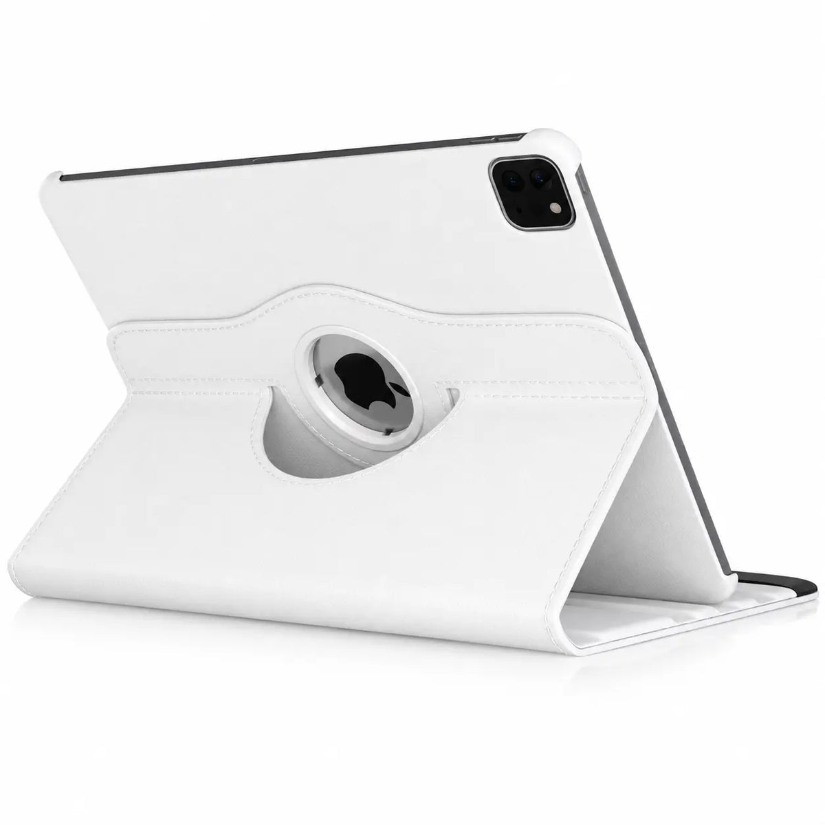 Arctic White rotating tablet folio case supporting a tablet in landscape orientation #color_Arctic White