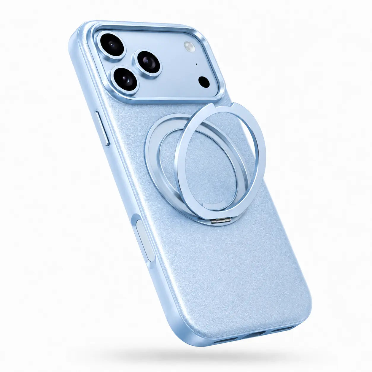 Leather iPhone case with integrated 360 degree rotating stand
