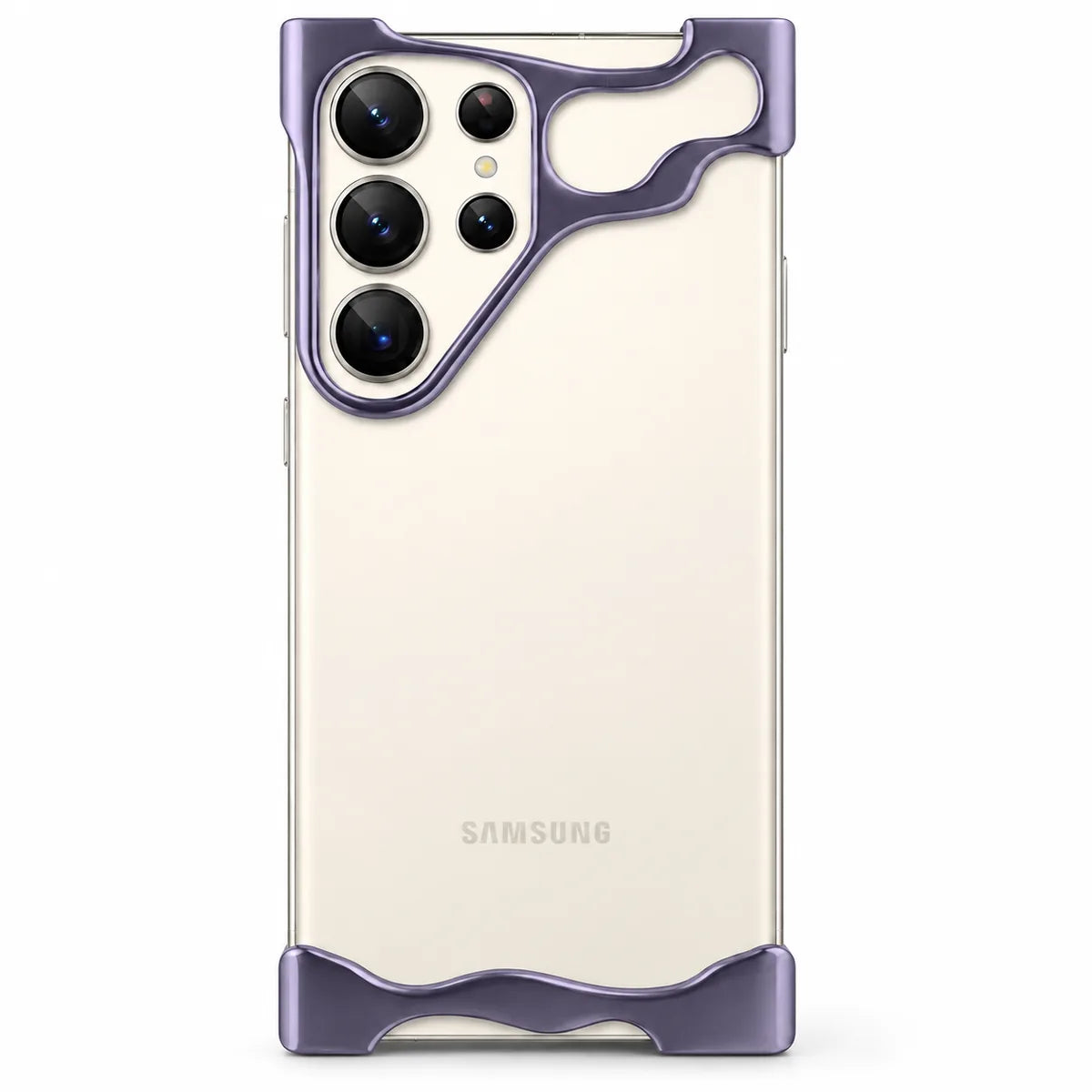 Purple metal bumper case on a cream phone #color_Purple