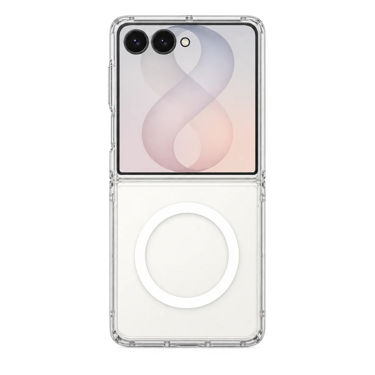 MagCase Clear for Samsung Z Flip 8, clear magnetic case rear view #Samsung Model_Samsung Z Flip 8