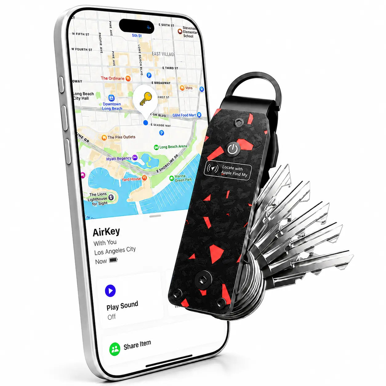 Aluminum key holder for multiple keys