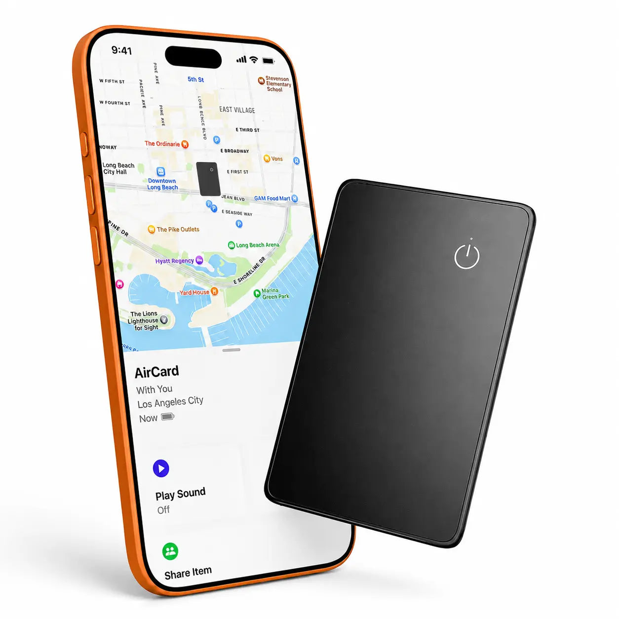 Ultra-thin wallet tracker card with Apple Find My