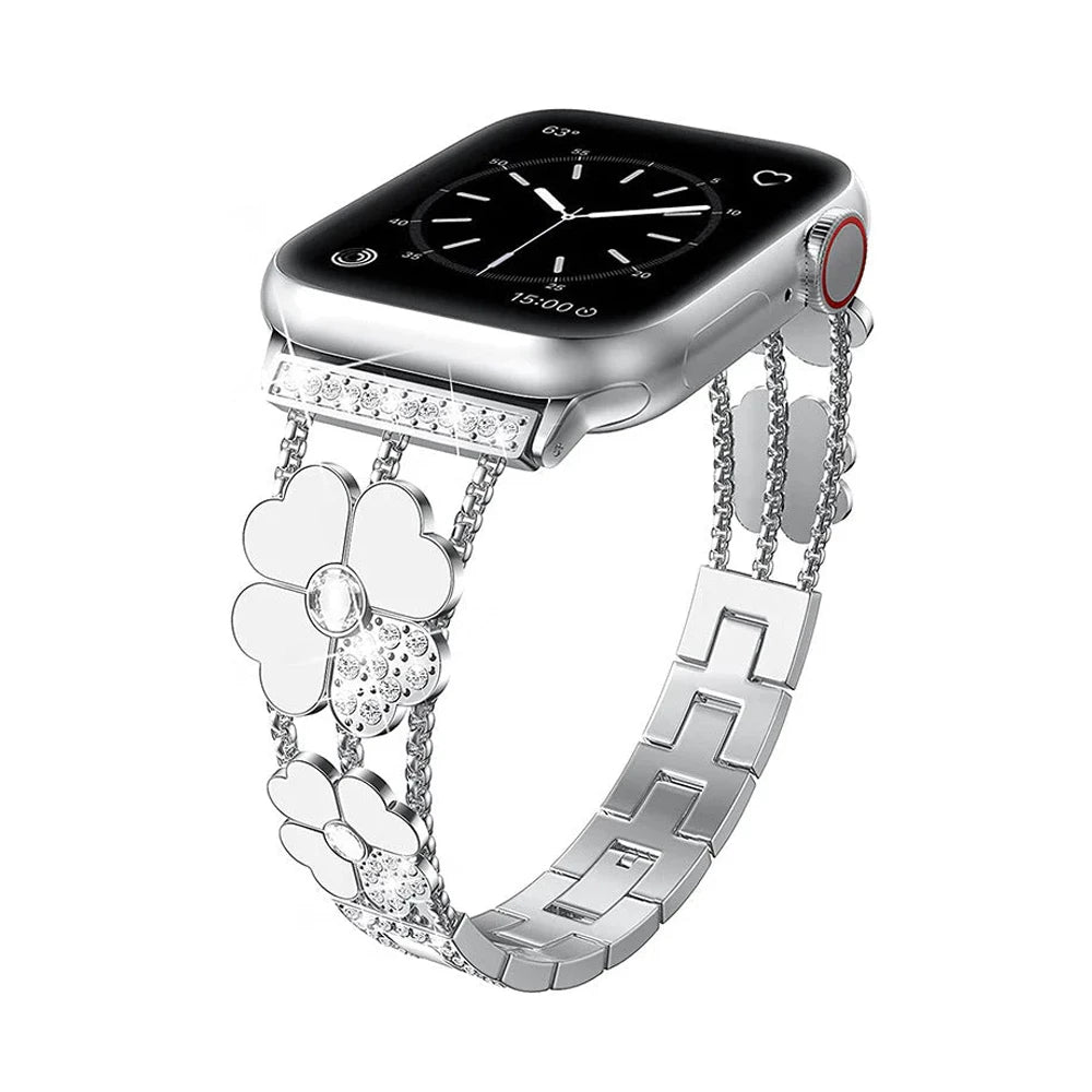 Women’s Lucky Clover Rhinestone Apple Watch Band