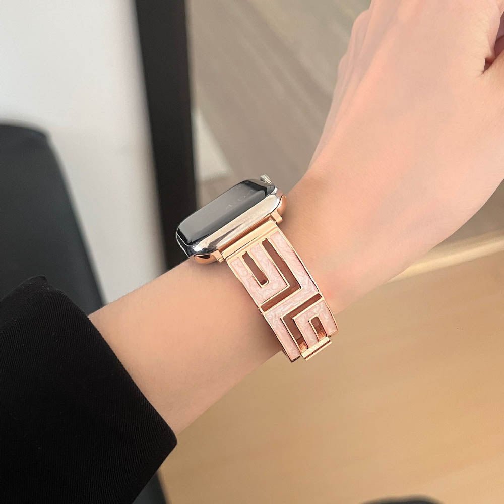 Women’s Square-Link Stainless Steel Apple Watch Band