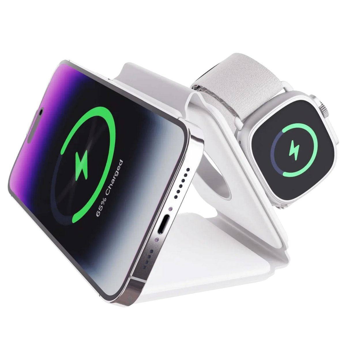 3 in 1 Portable Wireless Travel Charger for Apple iPhone, Apple Watch